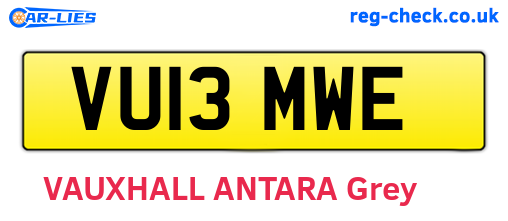 VU13MWE are the vehicle registration plates.