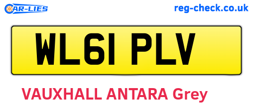 WL61PLV are the vehicle registration plates.