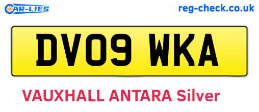 DV09WKA are the vehicle registration plates.