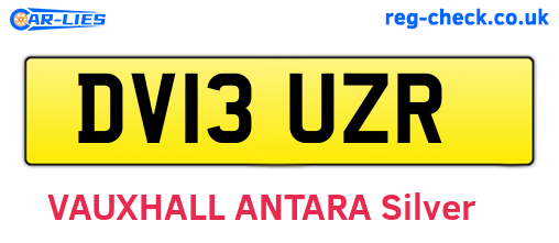 DV13UZR are the vehicle registration plates.