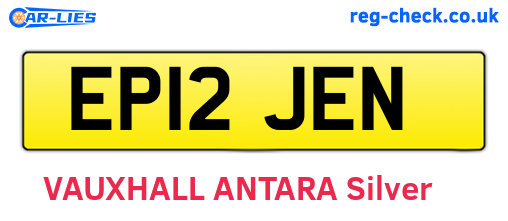 EP12JEN are the vehicle registration plates.