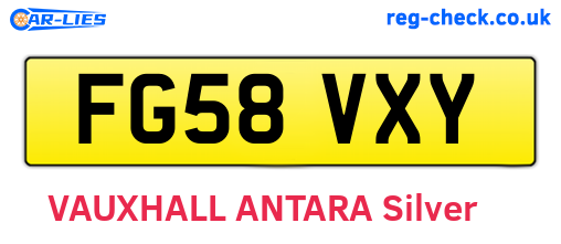 FG58VXY are the vehicle registration plates.