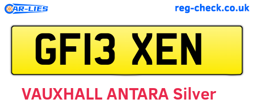 GF13XEN are the vehicle registration plates.