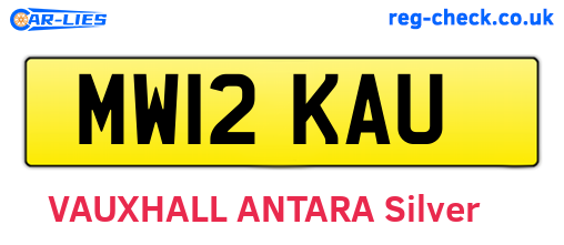 MW12KAU are the vehicle registration plates.