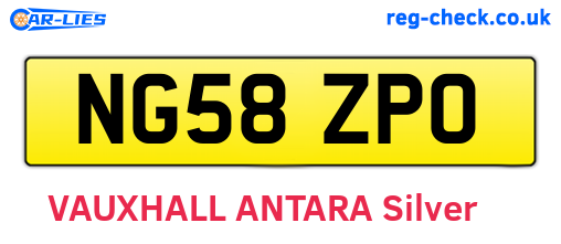 NG58ZPO are the vehicle registration plates.