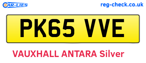 PK65VVE are the vehicle registration plates.