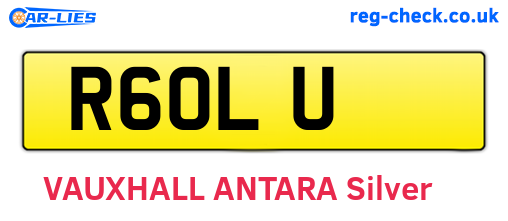 R6OLU are the vehicle registration plates.