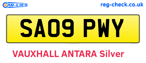SA09PWY are the vehicle registration plates.