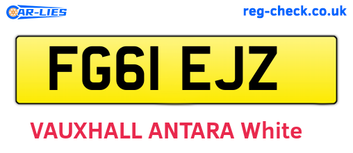 FG61EJZ are the vehicle registration plates.