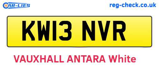 KW13NVR are the vehicle registration plates.
