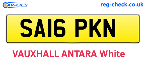 SA16PKN are the vehicle registration plates.