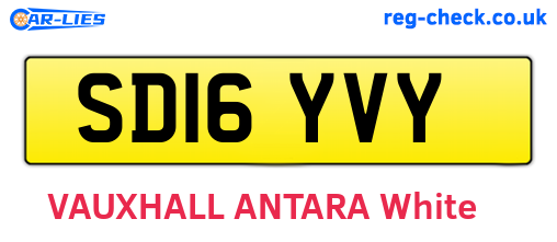 SD16YVY are the vehicle registration plates.