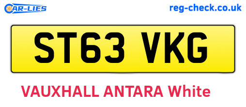 ST63VKG are the vehicle registration plates.