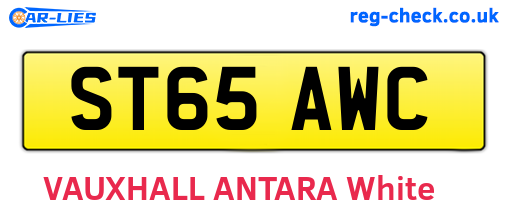 ST65AWC are the vehicle registration plates.