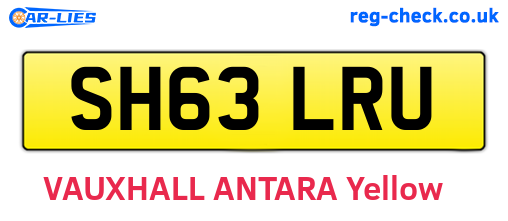 SH63LRU are the vehicle registration plates.