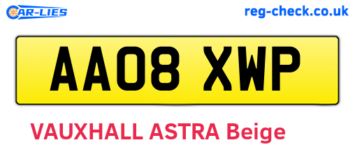 AA08XWP are the vehicle registration plates.