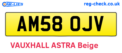 AM58OJV are the vehicle registration plates.