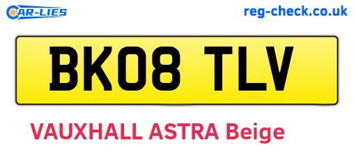 BK08TLV are the vehicle registration plates.