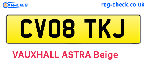 CV08TKJ are the vehicle registration plates.