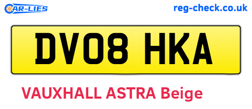 DV08HKA are the vehicle registration plates.
