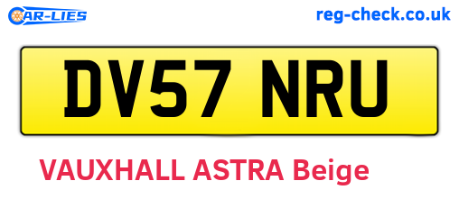 DV57NRU are the vehicle registration plates.