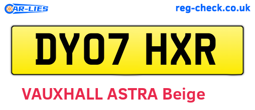 DY07HXR are the vehicle registration plates.