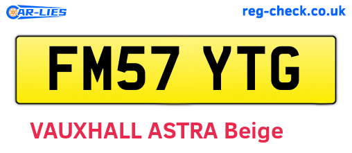 FM57YTG are the vehicle registration plates.