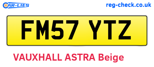 FM57YTZ are the vehicle registration plates.
