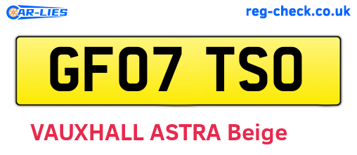GF07TSO are the vehicle registration plates.
