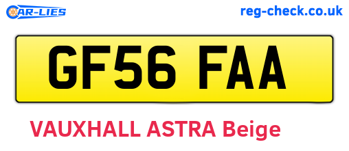 GF56FAA are the vehicle registration plates.
