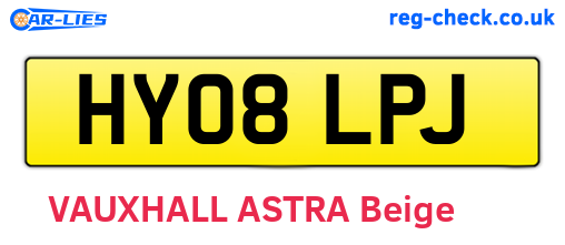 HY08LPJ are the vehicle registration plates.