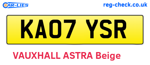 KA07YSR are the vehicle registration plates.