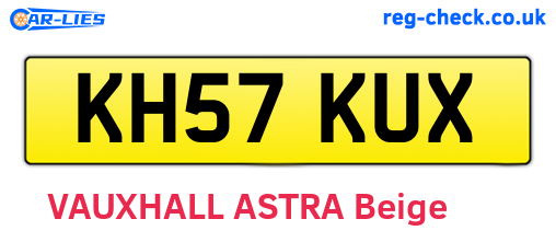 KH57KUX are the vehicle registration plates.