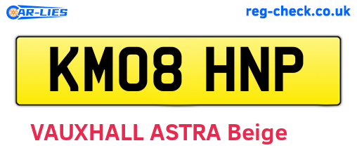 KM08HNP are the vehicle registration plates.