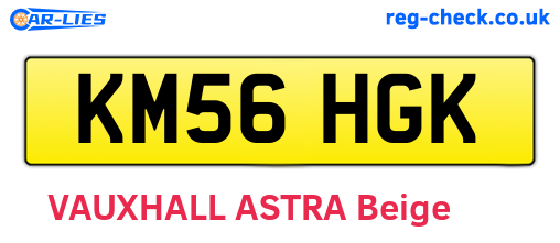 KM56HGK are the vehicle registration plates.