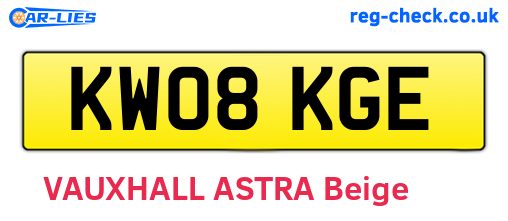 KW08KGE are the vehicle registration plates.