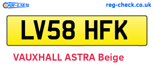 LV58HFK are the vehicle registration plates.