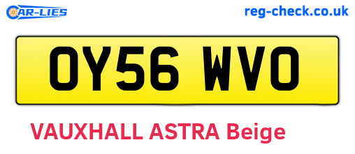 OY56WVO are the vehicle registration plates.