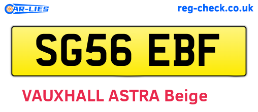 SG56EBF are the vehicle registration plates.
