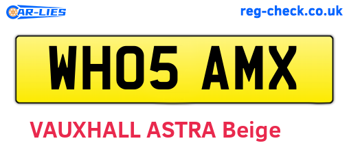 WH05AMX are the vehicle registration plates.