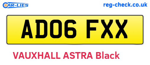 AD06FXX are the vehicle registration plates.