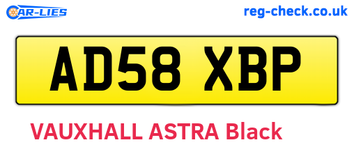 AD58XBP are the vehicle registration plates.