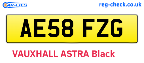 AE58FZG are the vehicle registration plates.