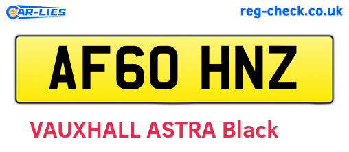 AF60HNZ are the vehicle registration plates.