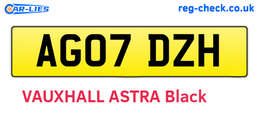 AG07DZH are the vehicle registration plates.