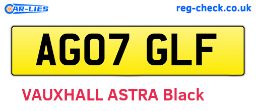 AG07GLF are the vehicle registration plates.