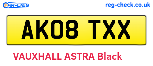AK08TXX are the vehicle registration plates.