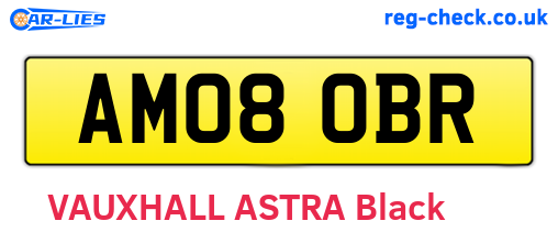 AM08OBR are the vehicle registration plates.