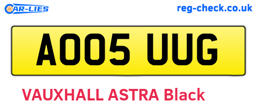 AO05UUG are the vehicle registration plates.