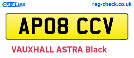 AP08CCV are the vehicle registration plates.